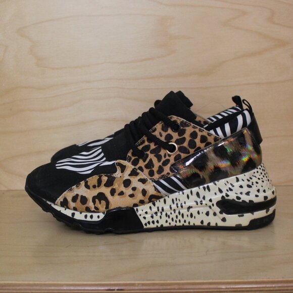 Steve Madden Cliff Animal Print Wedge Sneakers - Picture 4 of 10